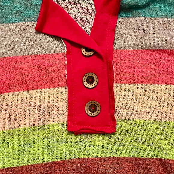 Eclectic Knit Multicolor Sheer Long Sleeve Woman's M-XL - Picture 3 of 4